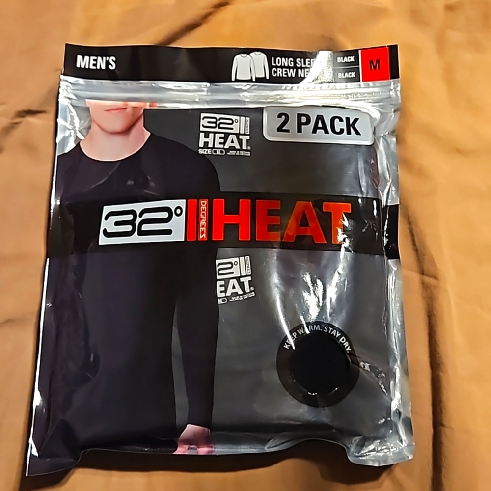 32 degree men's long sleeve crew neck shirts 2 pack NWT